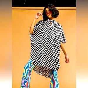 NWT Dressed In LALA Live a Little Oversized Checkered Shirt/Dress